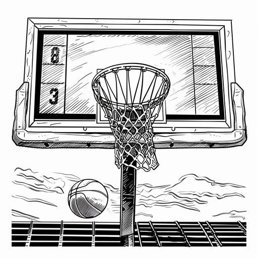 Dive into Basketball Coloring Page - Artistic Activity
