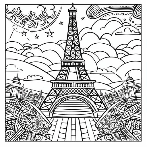 Fun Eiffel Tower Coloring Page - Enhance Dexterity – IMAGELLA