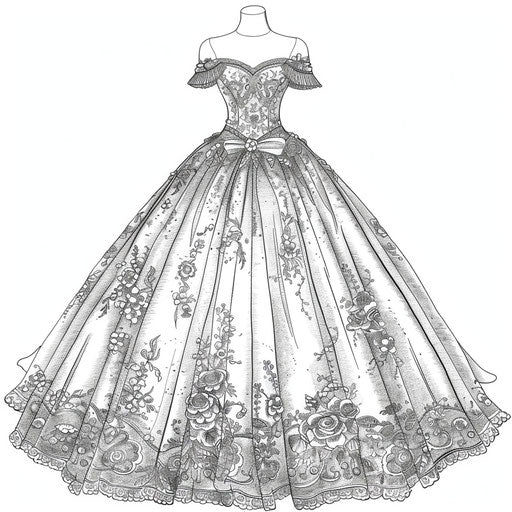 Printable Dresses Coloring Pages Designs – IMAGELLA