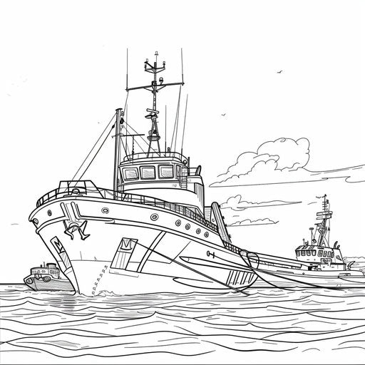 Engage Kids with Boat Coloring Page – IMAGELLA