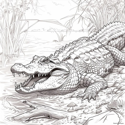 Relaxing Alligator Coloring Sheets for Therapy – IMAGELLA