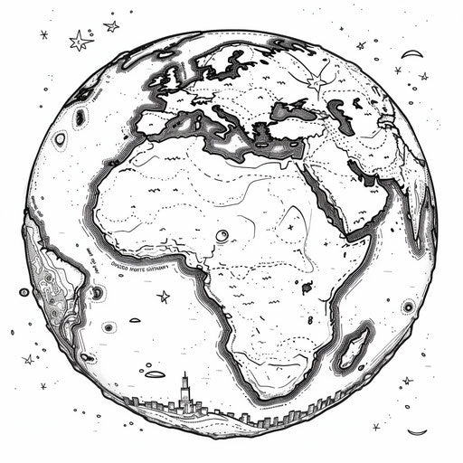 Earth Coloring Page for Creative Time – IMAGELLA