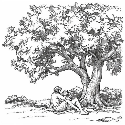 Brain-Boosting Adam And Eve Coloring Page for Family – IMAGELLA