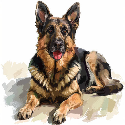 German Shepherd Clipart in Photorealistic Style: 4K Vector Art – IMAGELLA