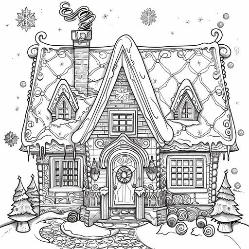 Indulge in Coloring Page House - Creative Bliss – IMAGELLA