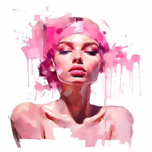 Pink Clipart in Oil Painting Style Artwork: 4K Vector & SVG