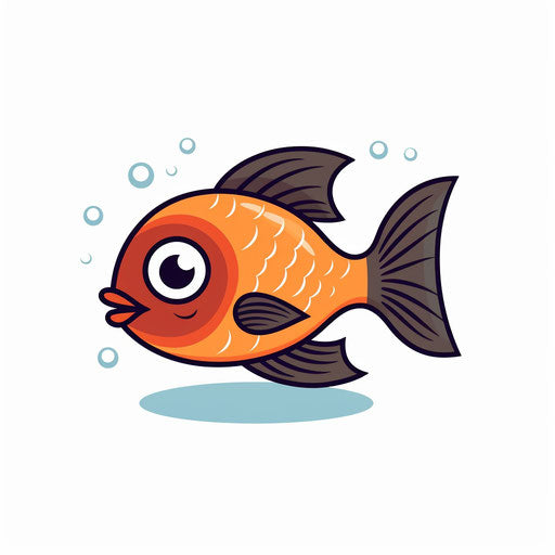 4K Vector Cute Fish Clipart in Minimalist Art Style – IMAGELLA