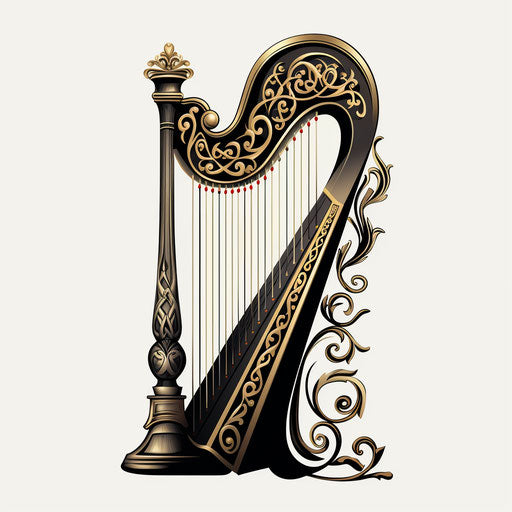 Harp Clipart in Chiaroscuro Art Style: 4K, Vector & SVG Clipart – IMAGELLA