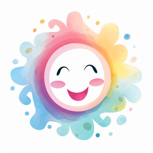 Pastel Colors Art Styled Happy Face Graphics: 4K Vector Art