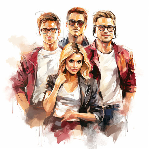 Team Clipart: 4K & Vector in Oil Painting Style