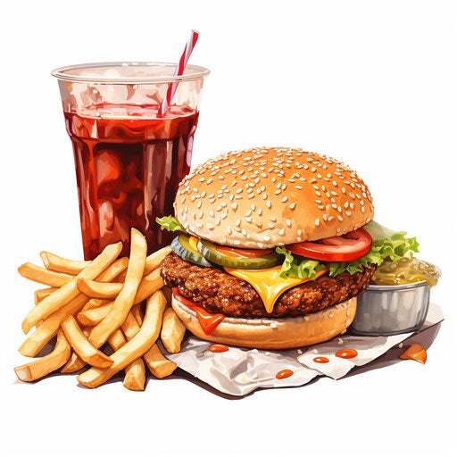 Fast Food Clipart: Oil Painting Style, 4K & SVG – IMAGELLA