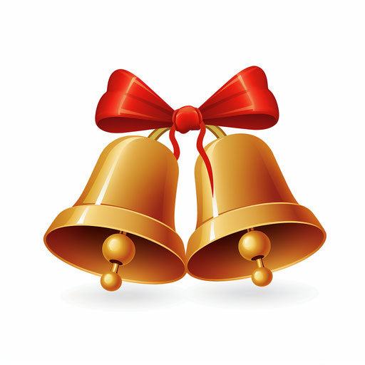 Christmas Bells Clipart in Minimalist Art Style Graphics: High-Res 4K & Vector