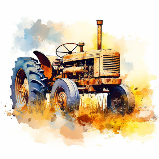 Tractor Clipart in Impressionistic Art Style Art: High-Res 4K Vector ...