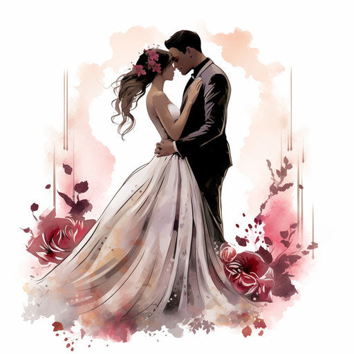 Wedding Png Clipart in Chiaroscuro Art Style Artwork: 4K Vector & SVG ...