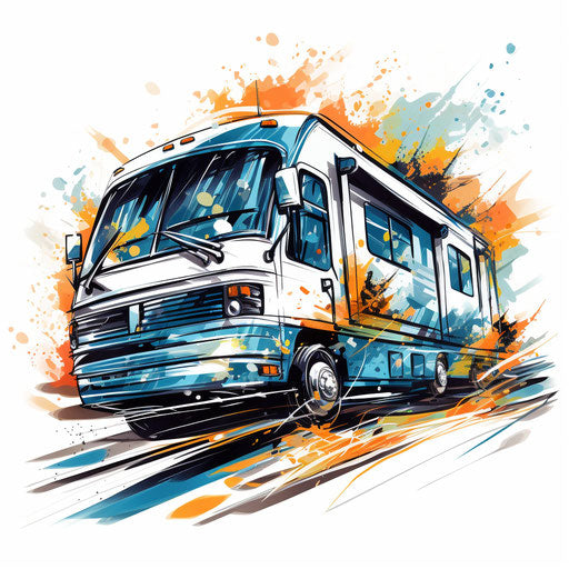 Rv Clipart in Impressionistic Art Style: 4K & Vector