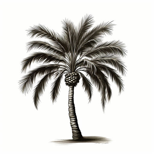 High-Res Palm Tree Clipart in Chiaroscuro Art Style Art: 4K & Vector ...