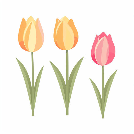 Tulips Clipart in Minimalist Art Style: High-Res Vector & 4K – IMAGELLA