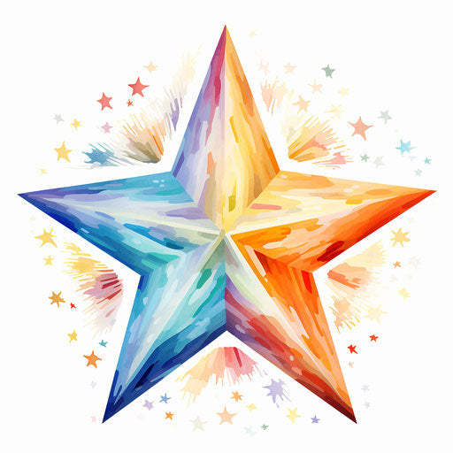 4K Vector Star Png Clipart in Impressionistic Art Style – IMAGELLA