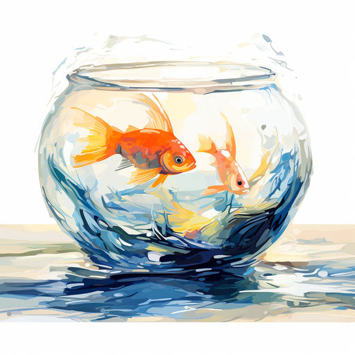 Fish Bowl Clipart in Impressionistic Art Style: 4K Vector Clipart ...