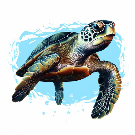 Chiaroscuro Art Styled Sea Turtle Graphics: 4K Vector Art – IMAGELLA