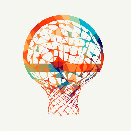 4K Basketball Net Clipart in Minimalist Art Style: Vector & SVG
