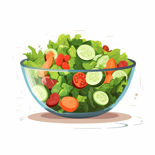 Salad Clipart In Minimalist Art Style Artwork: Vector, Png, 4k – Imagella