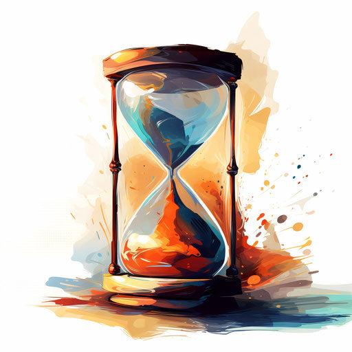 High-Res Hourglass Clipart in Impressionistic Art Style Art: 4K ...