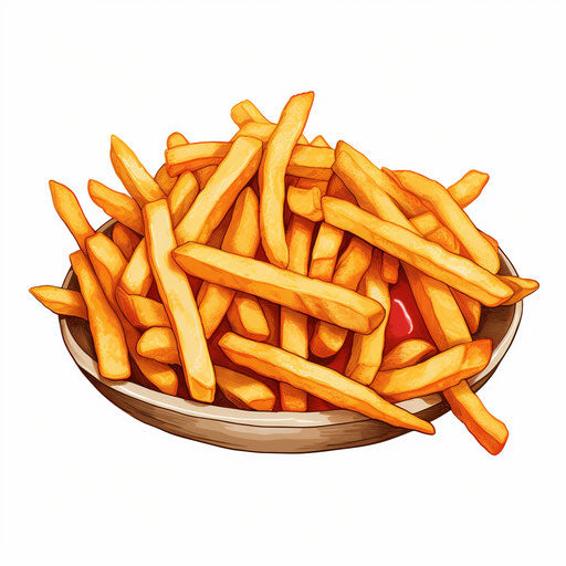 Fries Clipart in Oil Painting Style Illustration: 4K Vector & PNG ...