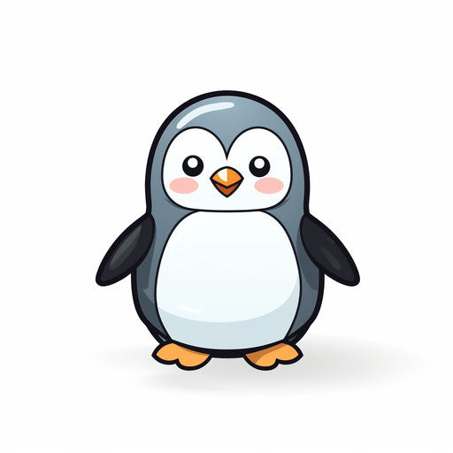 Penguin Clipart in Minimalist Art Style: Vector ARt, 4K, EPS, PNG ...