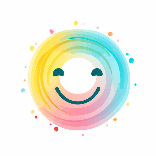 Pastel Colors Art Style Smiley Face Graphics: High-Res 4K & Vector