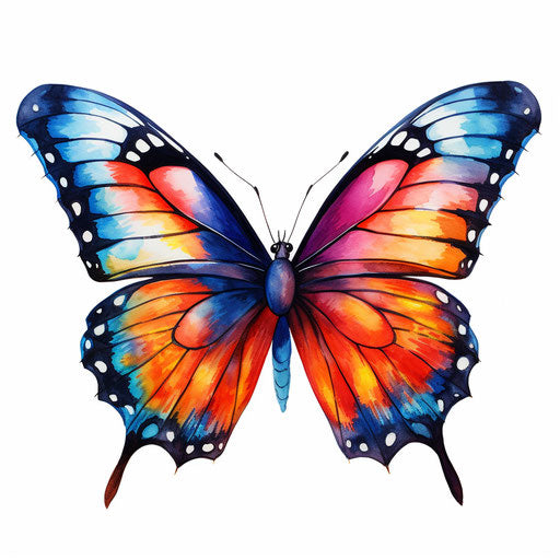 Butterfly Simple Clipart in Oil Painting Style Artwork: Vector, PNG, 4K ...