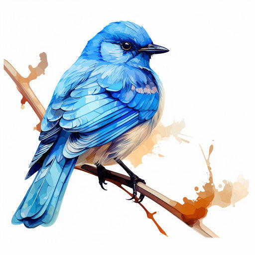 Blue Bird Clipart in Oil Painting Style: 4K Vector Clipart – IMAGELLA