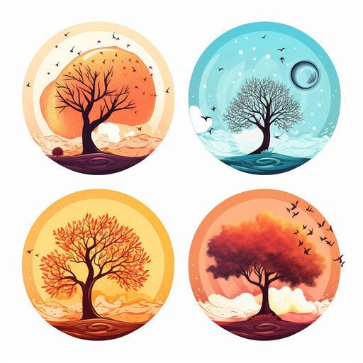 Seasons Clipart in Minimalist Art Style: 4K Vector Clipart – IMAGELLA