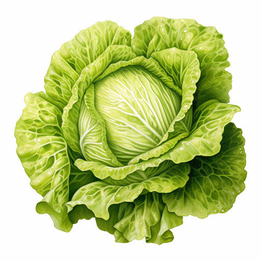 4K & Vector Lettuce Clipart in Oil Painting Style