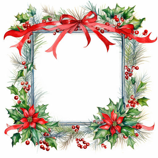 4K Christmas Frame Clipart in Impressionistic Art Style: Vector & SVG ...