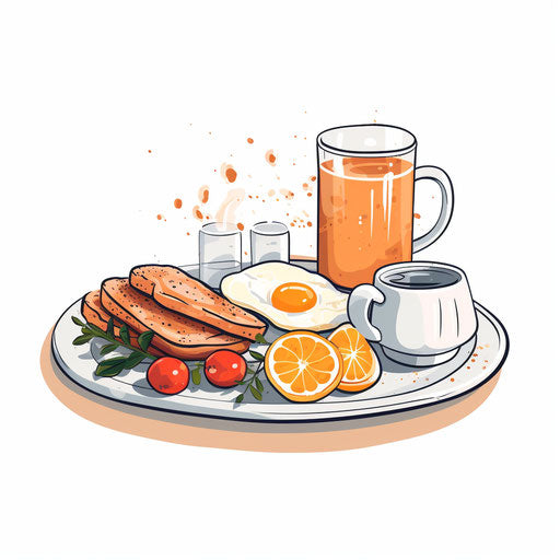 Breakfast Clipart in Minimalist Art Style: Vector & 4K – IMAGELLA