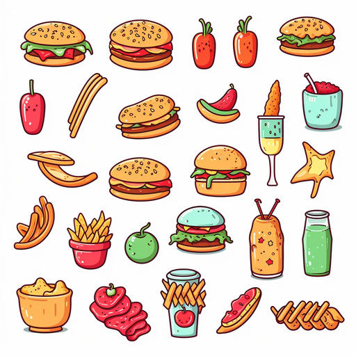 High-Res Food Clipart in Minimalist Art Style Art: 4K & Vector – IMAGELLA