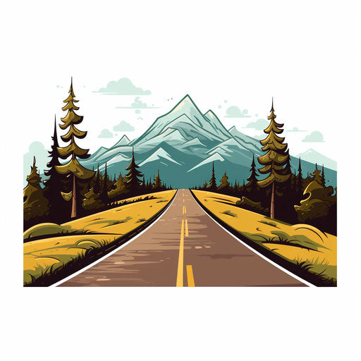 Road Clipart in Minimalist Art Style: 4K Vector Clipart – IMAGELLA