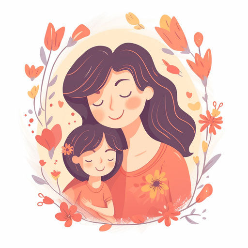 4K & Vector Happy Mothers Day Clipart in Minimalist Art Style