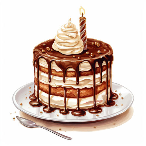 Birthday Cake Clipart in Oil Painting Style: 4K Vector & SVG – IMAGELLA