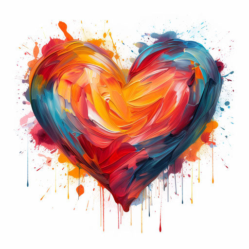 Heart Png Clipart: 4K & Vector in Oil Painting Style