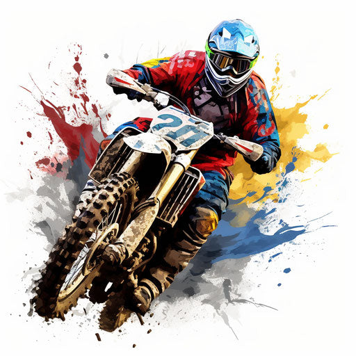 Dirt Bike Clipart in Oil Painting Style: 4K Vector & SVG – IMAGELLA