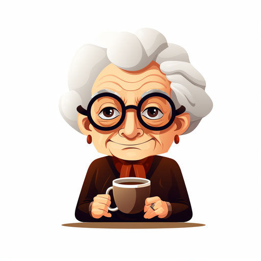 Old Lady Clipart: 4K & Vector in Minimalist Art Style