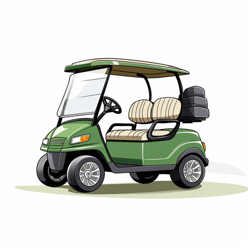 Golf Cart Clipart: 4K & Vector in Minimalist Art Style