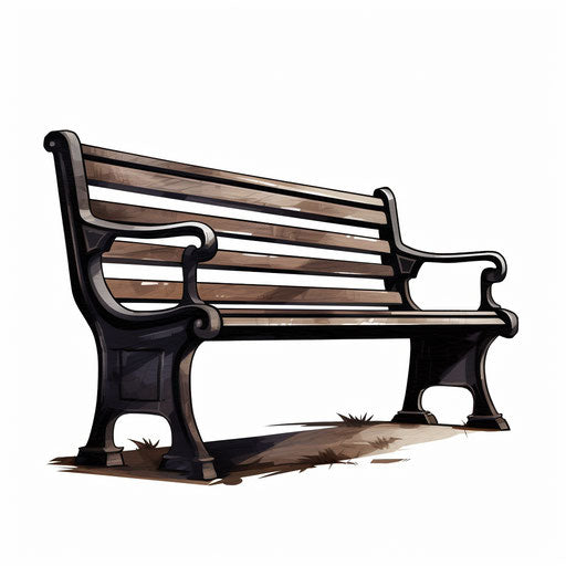 Bench Clipart in Chiaroscuro Art Style Art: High-Res 4K & Vector