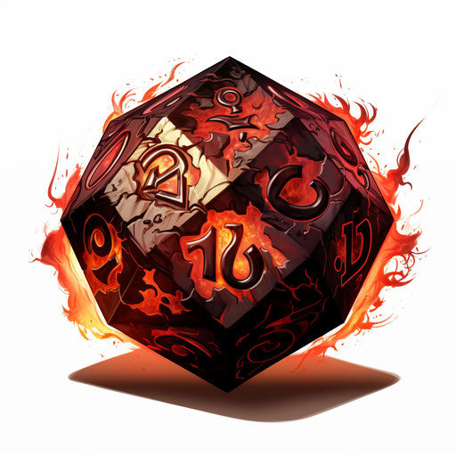 D20 Clipart in Chiaroscuro Art Style Illustration: 4K Vector & PNG