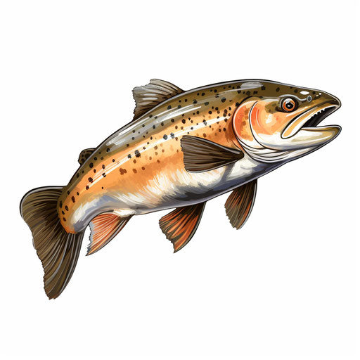 Trout Clipart in Oil Painting Style Graphics: High-Res 4K & Vector ...