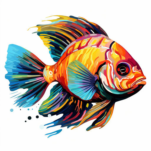 Fish Cartoon Png Clipart in Impressionistic Art Style Illustration: 4K ...