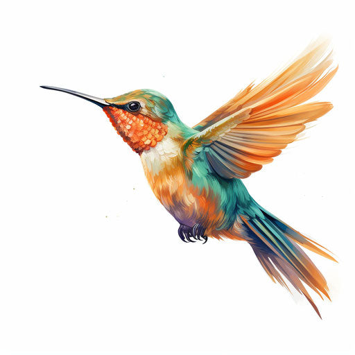 Hummingbird Clipart in Oil Painting Style: Vector ARt, 4K, EPS, PNG ...