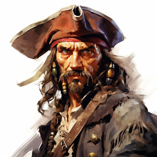 Pirate Clipart in Oil Painting Style: 4K Vector Clipart – IMAGELLA